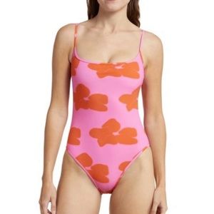 +Nu Swim Floral One Piece Swimsuit Pink Size Large New retails 242
